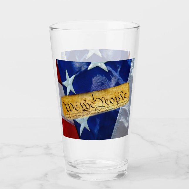 Vi Amerikanska Flagga Glaskopp (Framsida)