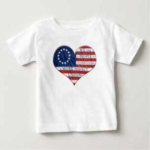 Vi Amerikanska Flagga Heart Baby T-Shirt
