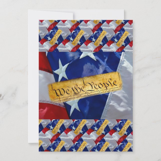 Vi Amerikanska Flagga Julkort (Framsida)