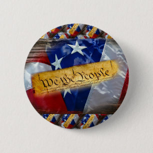 Vi Amerikanska Flagga Knapp
