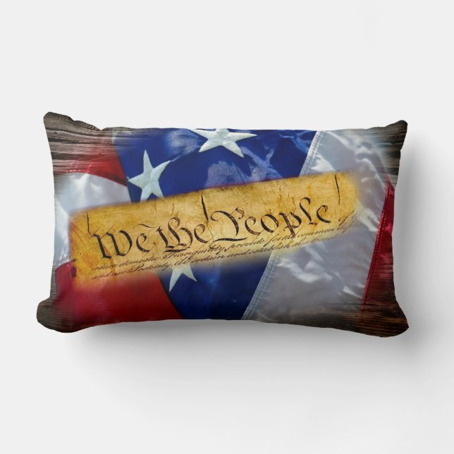 Vi Amerikanska Flagga Lumbarkudde (Framsida)