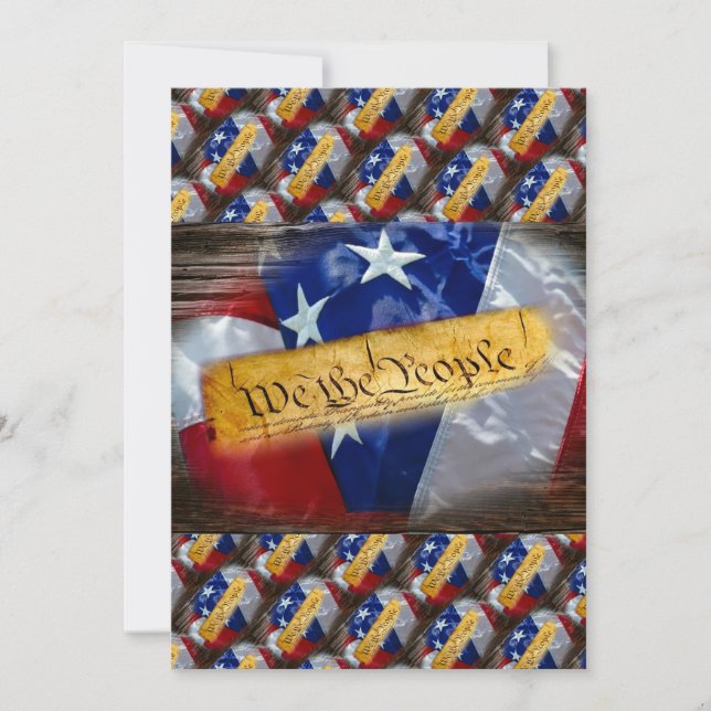 Vi Amerikanska Flagga Tack Kort (Framsida)