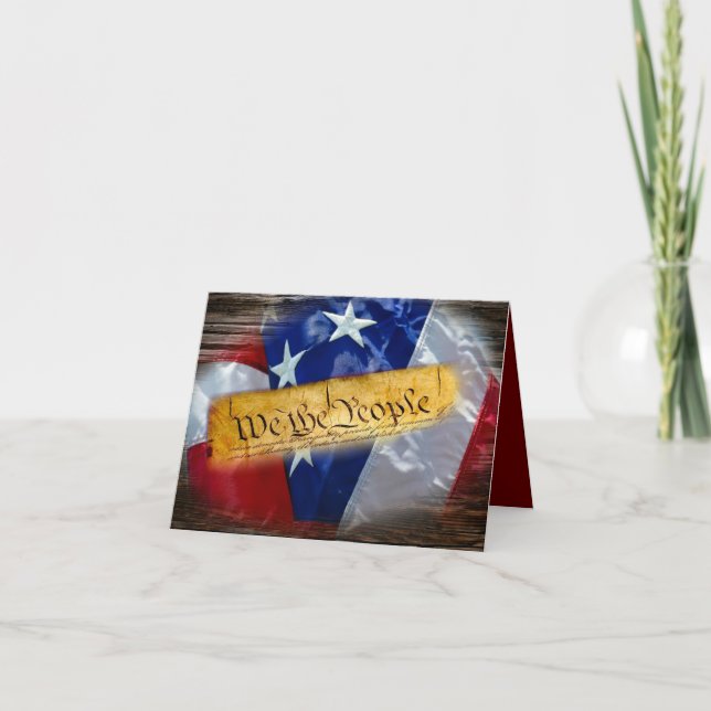 Vi Amerikanska Flagga Tack Kort (Framsida)