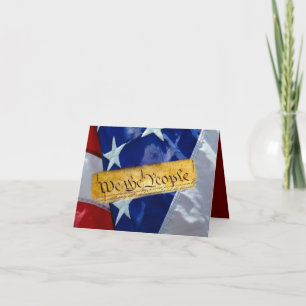 Vi Amerikanska Flagga Tack Kort