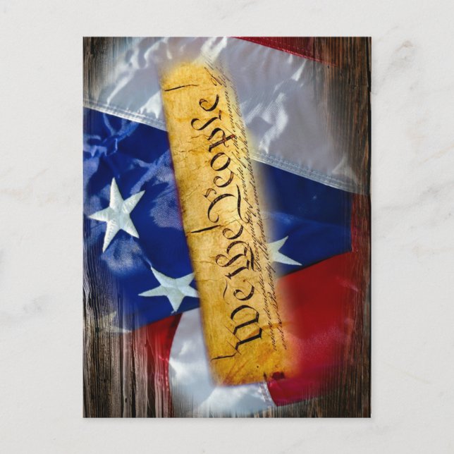 Vi Amerikanska Flagga Vykort (Framsida)