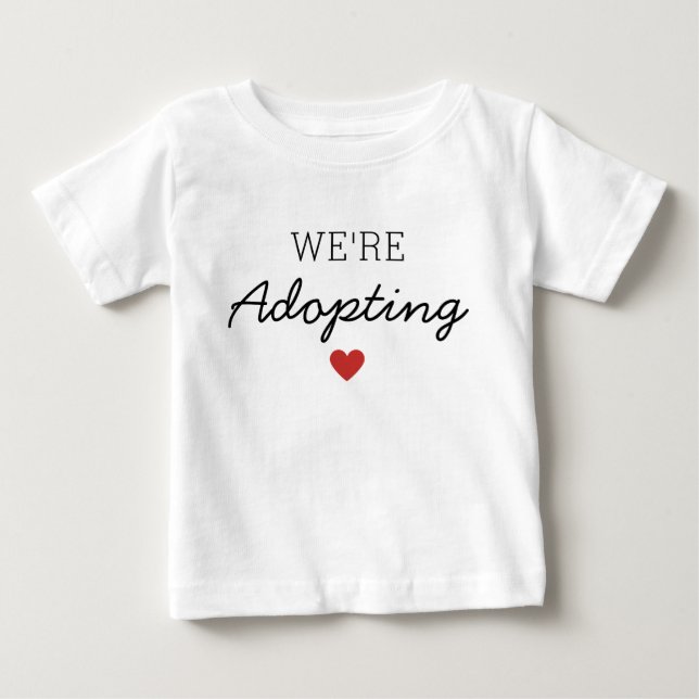Vi antar Baby/Barnets meddelande Heart T Shirt (Framsida)