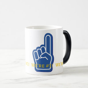 VI är #1 Sports Finger Blue Team Spirit Fläkt Roli Magisk Mugg
