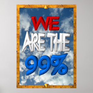 Vi är 99%na upptar protest undertecknar poster