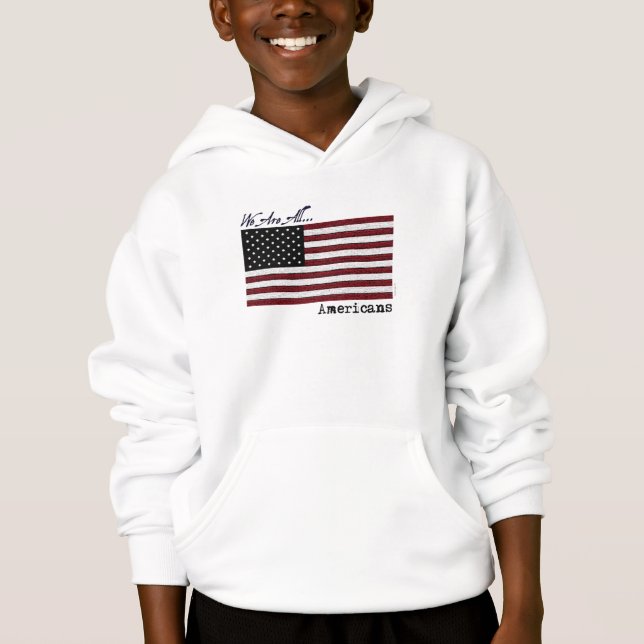Vi är ALL amerikanbarnHoodie Tee Shirt (Framsida)