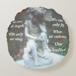 VI ÄR ALLA ÄNGLAR RUNDA Pillow Rund Kudde