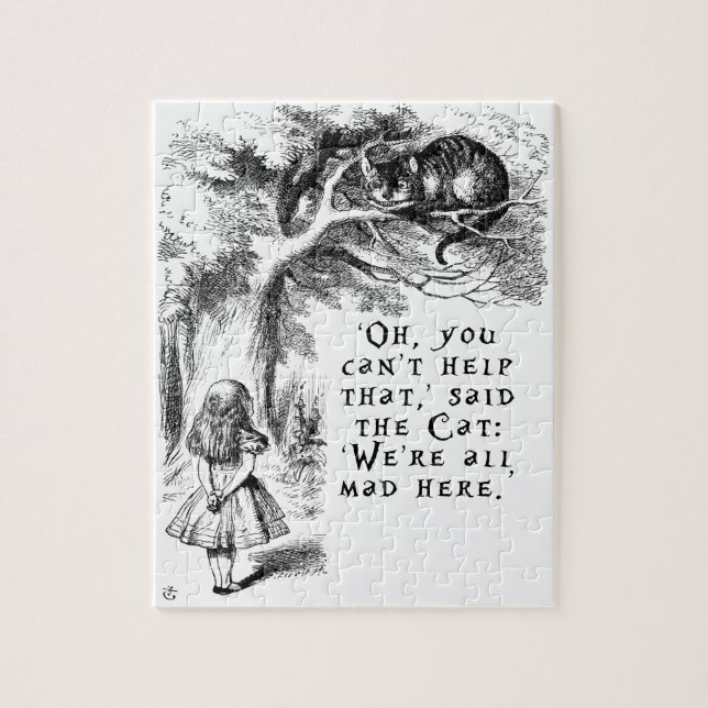 Vi är alla den tokiga här - Cheshire katten Pussel (Vertikal)