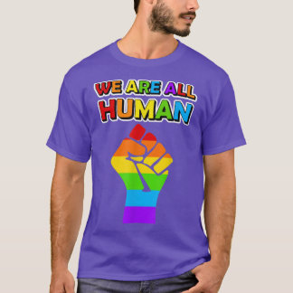 Vi är alla det mänskliga Pridet Ally Rainbow HGBT T Shirt