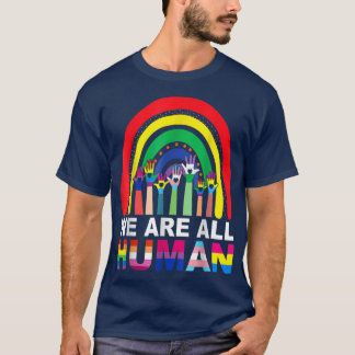Vi är alla det mänskliga Pridet Ally Rainbow HGBT T Shirt