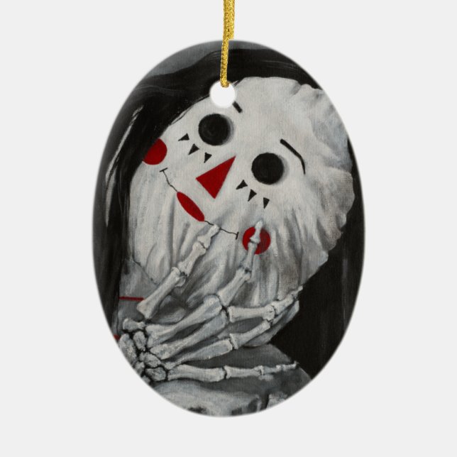 Vi är alla dockor här i keramiskt prydnadsföremål julgransprydnad keramik (Framsidan)