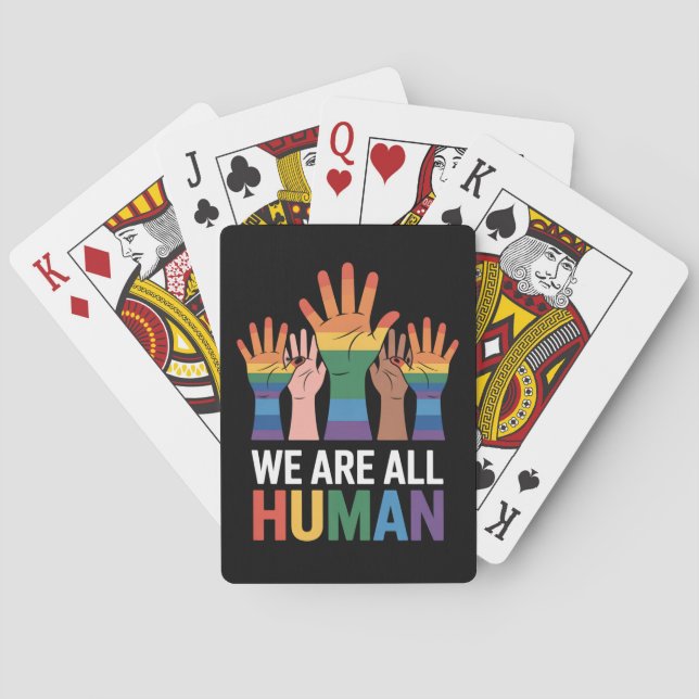 Vi är alla ett Pride som höjer Händer Casinokort (Baksidan)