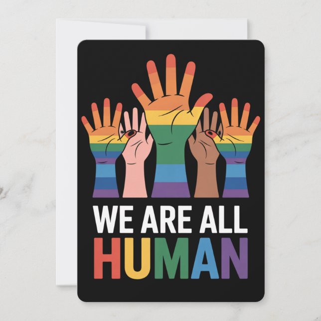 Vi är alla ett Pride som höjer Händer Inbjudningar (Framsida)
