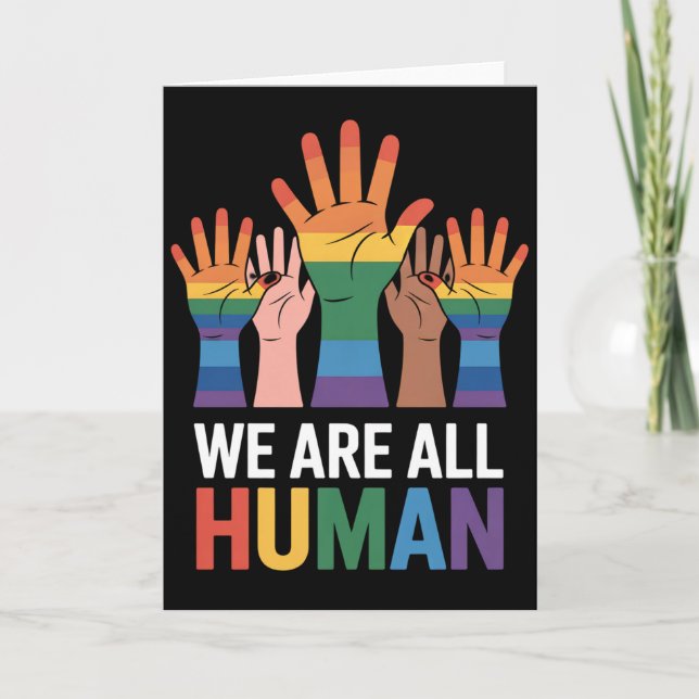 Vi är alla ett Pride som höjer Händer Kort (Framsida)