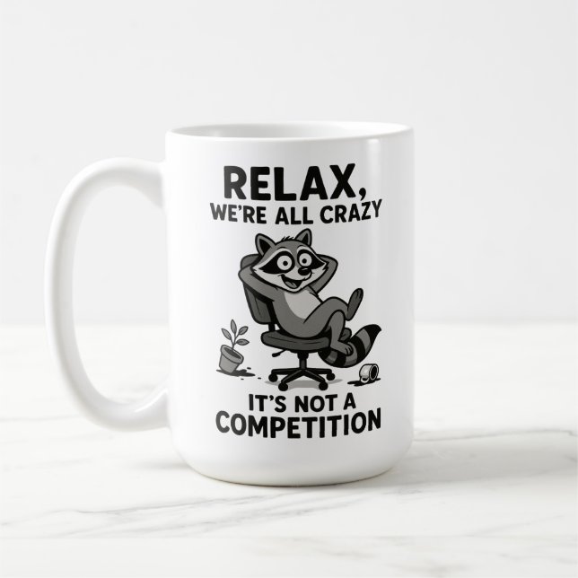 Vi är alla galet roliga sarkastiska mentala hälsos kaffemugg (Vänster)