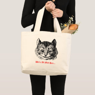 Vi är alla galna här - Cheshire Cat Wonderland Jumbo Tygkasse
