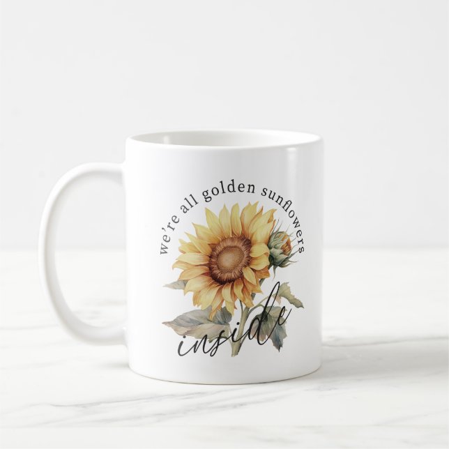 Vi är alla Golden Sunwers Inside Anpassningsbar Mo Kaffemugg (Vänster)