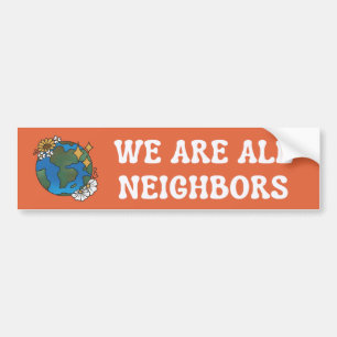 Vi är alla grannar, Orange Bumper Sticker Bildekal