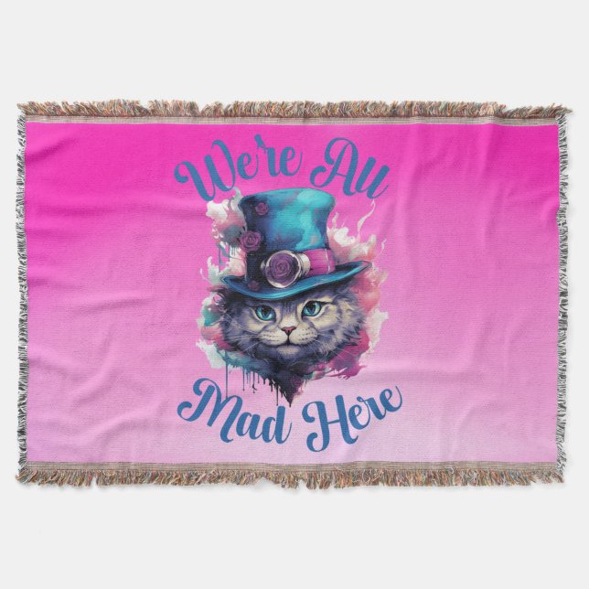 Vi är alla här - Alice i Wonderland Inspired Filt (Framsidan)