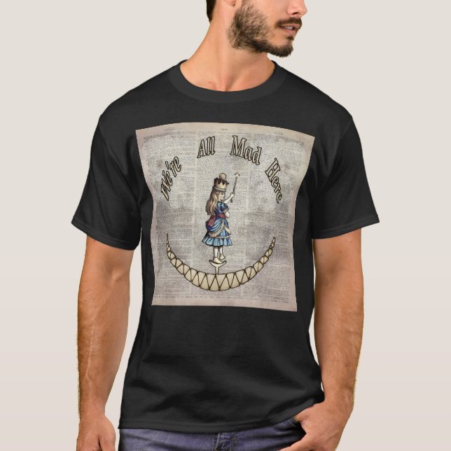 Vi är alla här - Cheshire Cat - Alice In Wond T Shirt (Framsida)