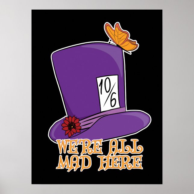 Vi är alla här - Mad Hatter Hat Poster (Framsidan)