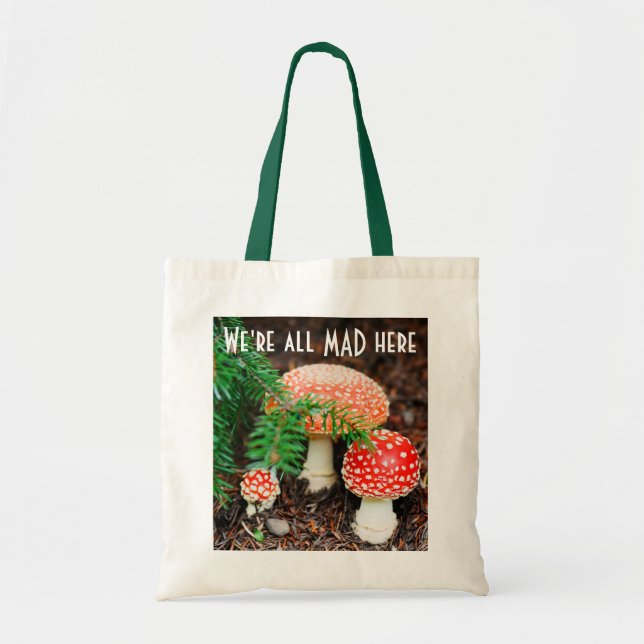 "Vi är alla här" Mushroom Tote Tygkasse (Framsidan)