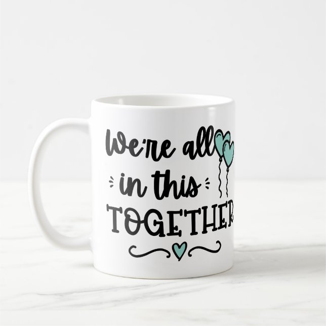 Vi är alla här tillsammans Covid19-karantän Kaffemugg (Vänster)
