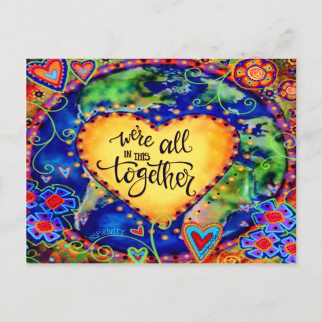 "Vi är alla här tillsammans" Inspiritivitet Vykort (Framsida)