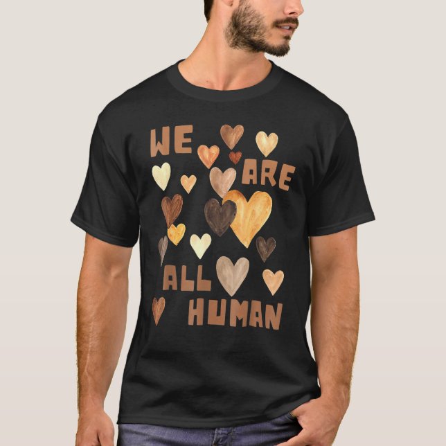 Vi är alla Human Melanin Hearts African Black Hist T Shirt (Framsida)