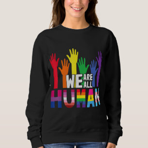 Vi är alla humant hjärt- Flagga LGB för Pride T Shirt