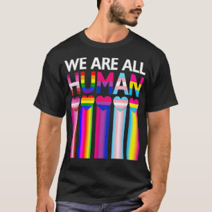 Vi är alla humant Pride, HBT Rainbow Flagga inspir T Shirt