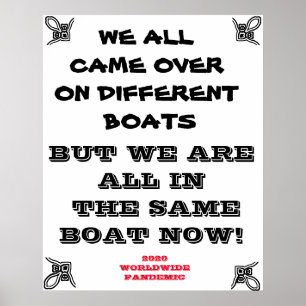 VI ÄR ALLA I SAMMA BOAT PANDEMIC POSTER