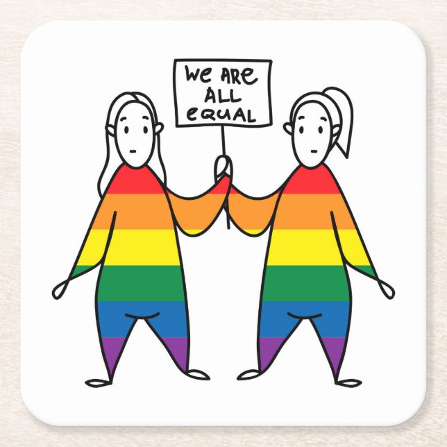 Vi är alla lika underlägg papper kvadrat (Framsidan)