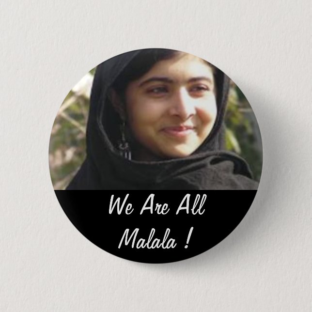 Vi är alla Malala! Knapp (Framsida)