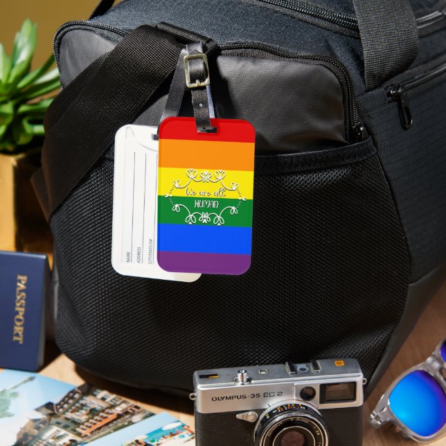 Vi är alla människor LGBTQ Pride Month Bagagebricka (Framsida & Baksida)