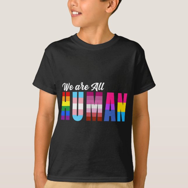 Vi är alla MÄNSKLIGA - HBT TQ T Shirt (Framsida)