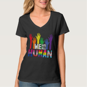 Vi är alla mänskliga Lesbiskar Gay Bisexual Pan Qu T Shirt