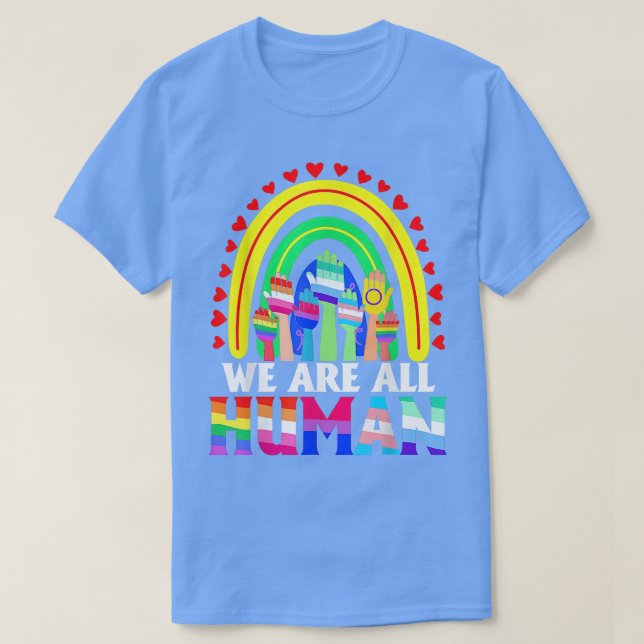 Vi är alla mänskliga sjömän i gay pride månad  t shirt (Design framsida)
