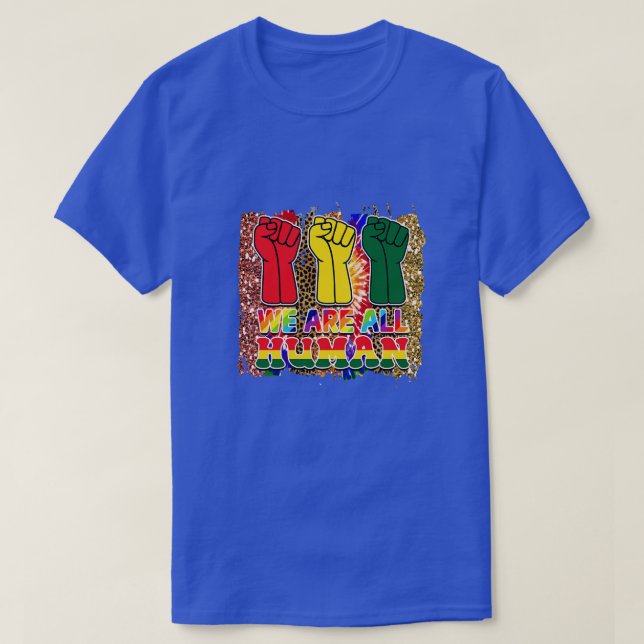 Vi är alla mänskliga t shirt (Design framsida)
