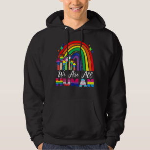 Vi är alla mänskligt Pride Ally LGB Flagga Gay pri Hoodie