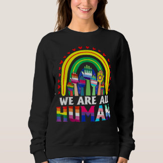 Vi är alla mänskligt Pride Ally Rainbow Lgbt Flagg T Shirt
