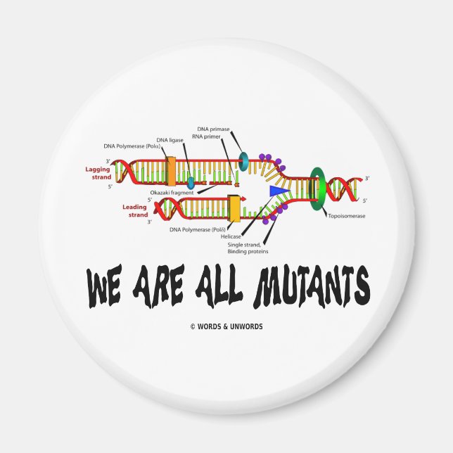 Vi är alla mutanter (DNA Replication Humor) Magnet (Framsidan)
