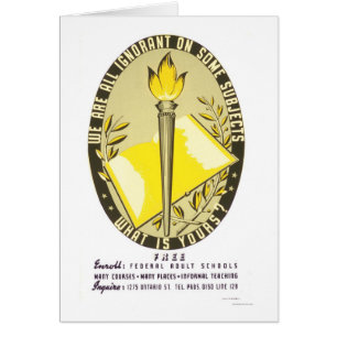 Vi är alla okunniga 1938 WPA Hälsningskort