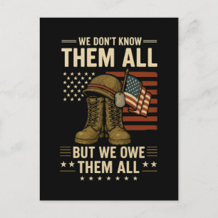 Vi är alla patriotiska veteranernas minnesdag helg vykort