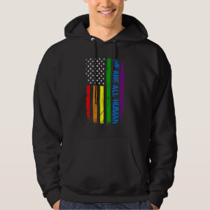 Vi är alla stolta människor LGBT regnbåge USA Flag Hoodie
