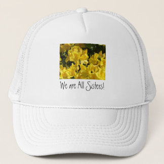 Vi är alla systrar! Hattar Gula Rhodies Blommor Keps