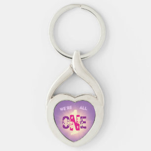Vi är alla twisted heart silverfärgad nyckelring
